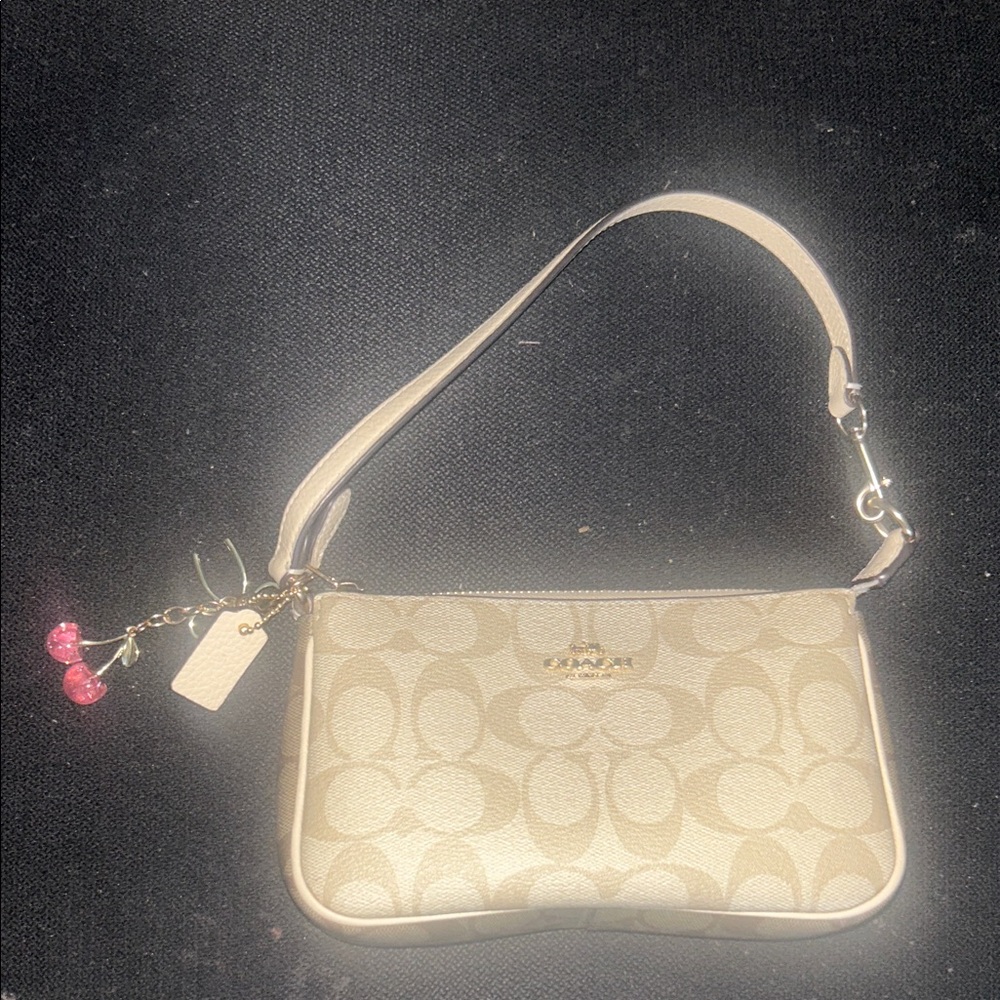 Coach Beige Monogram Shoulder Bag